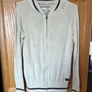 Element Cream Knit Zip-Up Sweater